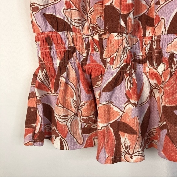 Nine West Halter Neck Peplum Pink Floral Tank Top M - Picture 5 of 6